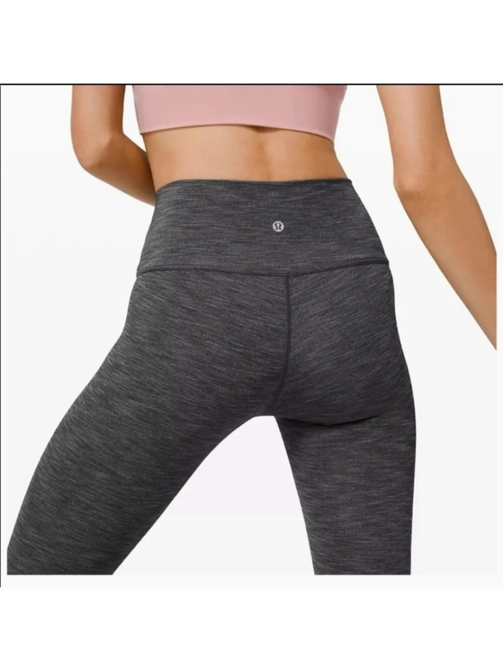 Lululemon Wunder Under Pant (Hi-Rise)Heathered Black EEUC